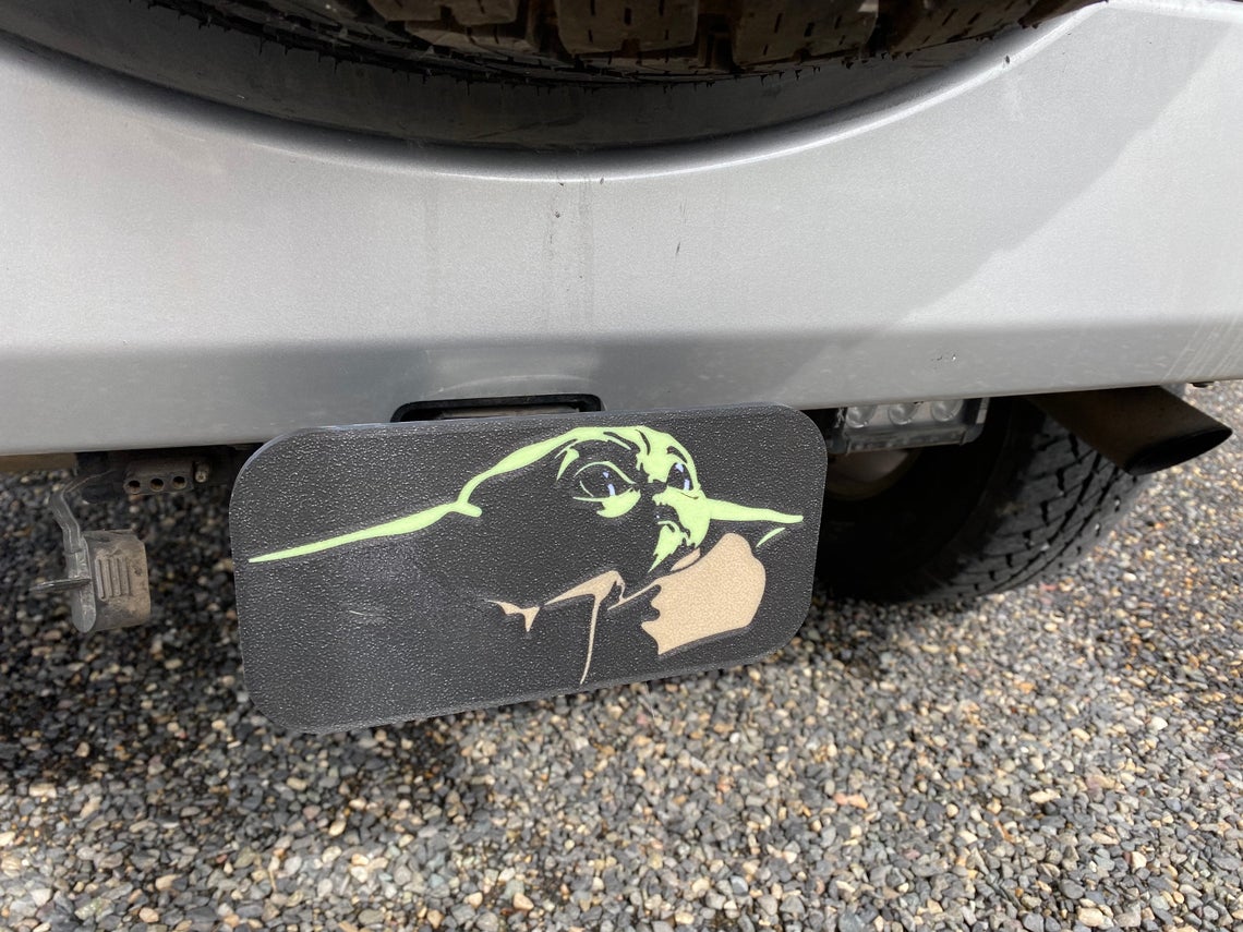 Baby Yoda Trailer Hitch Cover - Dark Mode | FREE SHIP | The Child | Mandalorian