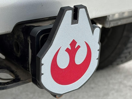 Rebel Alliance Millennium Falcon 3D printed trailer hitch cover